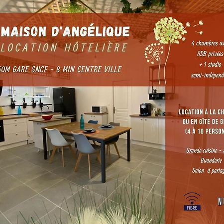 La Maison D'Angelique - Colocation Hoteliere A 150M Gare Tgv- Grande Cuisine Equipee & Salon - Fibre - Netflix Ниор Екстериор снимка