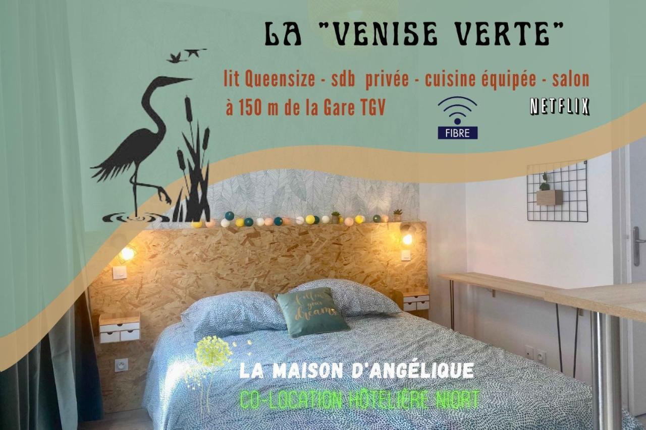 La Maison D'Angelique - Colocation Hoteliere A 150M Gare Tgv- Grande Cuisine Equipee & Salon - Fibre - Netflix Ниор Стая снимка